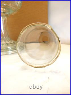 Aladdin Clear Uranium Glass Washington Drape Short Round Base Oil Lamp B Burner