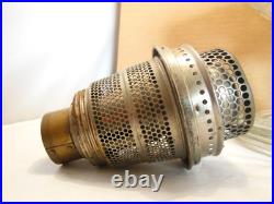 Aladdin Clear Uranium Glass Washington Drape Short Round Base Oil Lamp B Burner