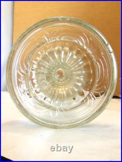 Aladdin Clear Uranium Glass Washington Drape Short Round Base Oil Lamp B Burner