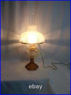 Aladdin Clear/gold Crystal Corinthian Model B106 Oil Table Lamp Electrified