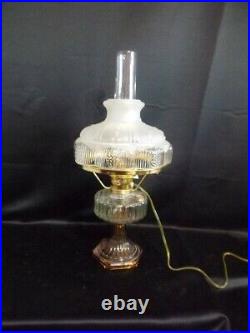 Aladdin Clear/gold Crystal Corinthian Model B106 Oil Table Lamp Electrified