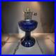 Aladdin Cobalt Blue Lincoln Drape Electric Lamp Base Font Marked New 76 Vintage