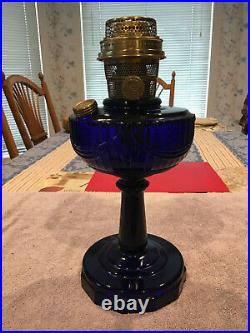 Aladdin Cobalt Blue Lincoln Drape Lamp Kerosene N B+h Rochester P&a Rayo Miller