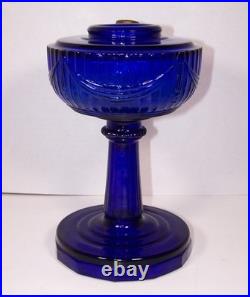 Aladdin Cobalt Blue Tall Lincoln Drape Oil Lamp