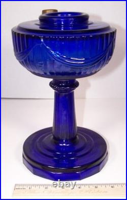 Aladdin Cobalt Blue Tall Lincoln Drape Oil Lamp