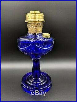 Aladdin Cobalt Tall Lincoln Drape Oil Lamp