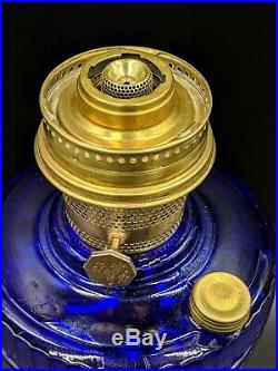 Aladdin Cobalt Tall Lincoln Drape Oil Lamp