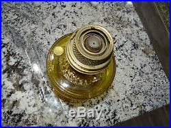 Aladdin Colonial Amber Glass Kerosene Oil Lamp Vtg Antique