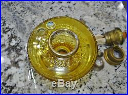 Aladdin Colonial Amber Glass Kerosene Oil Lamp Vtg Antique