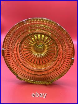 Aladdin Colonial B 106 Amber Beta Crystal Hobnail Kerosene Oil Lamp w Opal Shade