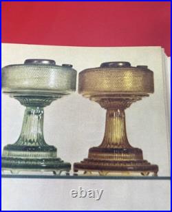 Aladdin Colonial B 106 Amber Beta Crystal Hobnail Kerosene Oil Lamp w Opal Shade