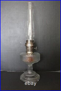 Aladdin Colonial Clear Glass Model A Nickel Plate Burner Clean and Very Nice