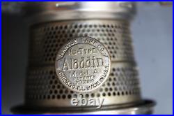 Aladdin Colonial Clear Glass Model A Nickel Plate Burner Clean and Very Nice