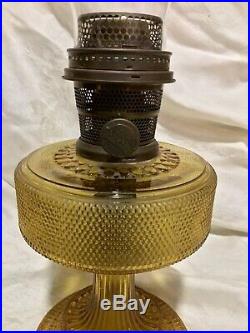 Aladdin Colonial Glass Oil Kerosene Lamp Amber Model B Complete