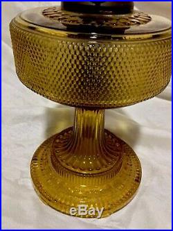 Aladdin Colonial Glass Oil Kerosene Lamp Amber Model B Complete