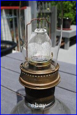 Aladdin Colonial Squares Kerosene Oil Lamp #23 brass burner Lox-On chimney
