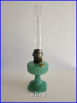 Aladdin Corinthian B-115 Lamp Jadeite Jade Green Model B Burner With Chimney