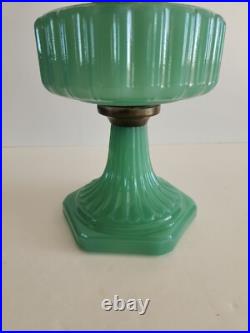 Aladdin Corinthian B-115 Lamp Jadeite Jade Green Model B Burner With Chimney
