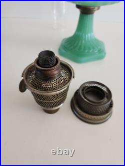 Aladdin Corinthian B-115 Lamp Jadeite Jade Green Model B Burner With Chimney