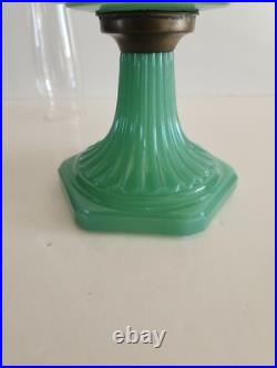 Aladdin Corinthian B-115 Lamp Jadeite Jade Green Model B Burner With Chimney