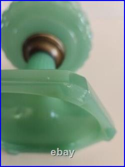 Aladdin Corinthian B-115 Lamp Jadeite Jade Green Model B Burner With Chimney