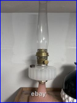 Aladdin Corinthian B-126 WithNEW WICK Rose and white moonstone Lamp oil Kerosene