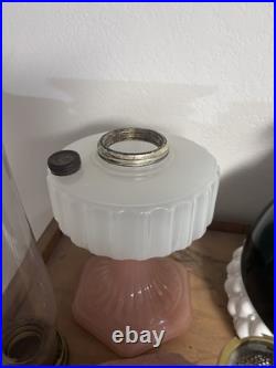 Aladdin Corinthian B-126 WithNEW WICK Rose and white moonstone Lamp oil Kerosene