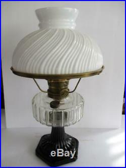 Aladdin Corinthian Clear Black Base 18 Kerosene Oil Lamp