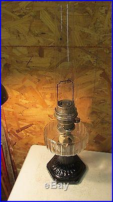 Aladdin Corinthian Crystal & Black Kerosene Lamp