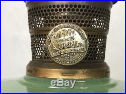 Aladdin Corinthian Jadeite Kerosene Oil Lamp, Moonstone WithNu-Type Model B Burner