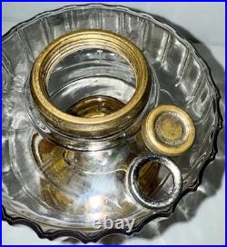 Aladdin Corinthian Kerosene Lamp Clear over Amber Beta Crystal B106 Mfg. 1936