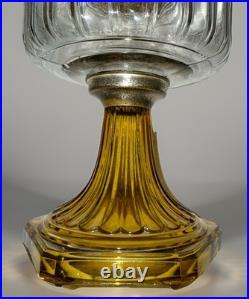 Aladdin Corinthian Kerosene Lamp Clear over Amber Beta Crystal B106 Mfg. 1936