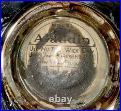 Aladdin Corinthian Kerosene Lamp Clear over Black Beta Crystal B104 Mfg. 1936