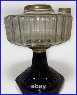 Aladdin Corinthian Kerosene Oil Lamp B104 Clear over Black Beta Crystal Mfg 1936