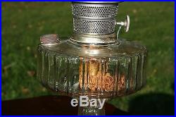 Aladdin Corinthian Kerosene Oil Lamp Clear Moonstone With Nu-Type Model B Burner