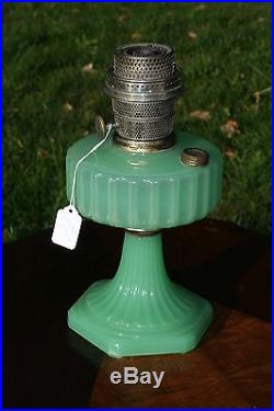 Aladdin Corinthian Kerosene Oil Lamp Jadeite Moonstone With Nu-Type Model B Burner
