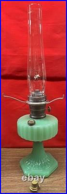 Aladdin Corinthian Lamp Jadeite Jade Green Burner Chimney Gallery 10 spider
