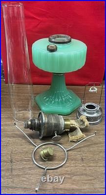 Aladdin Corinthian Lamp Jadeite Jade Green Burner Chimney Gallery 10 spider Aladdin Corinthian Lamp Jadeite Jade Green Burner Chimney Gallery 10 spider