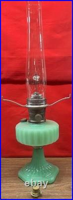Aladdin Corinthian Lamp Jadeite Jade Green Burner Chimney Gallery 10 spider