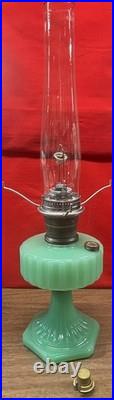 Aladdin Corinthian Lamp Jadeite Jade Green Burner Chimney Gallery 10 spider