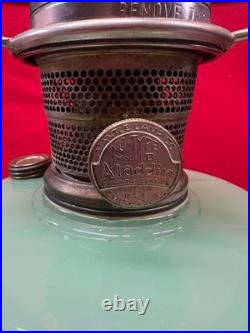 Aladdin Corinthian Lamp Jadeite Jade Green Burner Chimney Gallery 10 spider