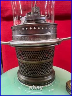 Aladdin Corinthian Lamp Jadeite Jade Green Burner Chimney Gallery 10 spider