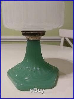 Aladdin Corinthian Lamp White over Green Moonstone kerosene gorgeous color B 125
