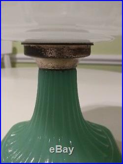 Aladdin Corinthian Lamp White over Green Moonstone kerosene gorgeous color B 125