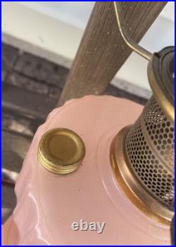 Aladdin Corinthian Model B-116 Rose Moonstone Kerosene/Oil Lamp with chimney