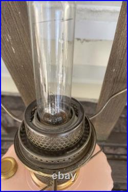 Aladdin Corinthian Model B-116 Rose Moonstone Kerosene/Oil Lamp with chimney