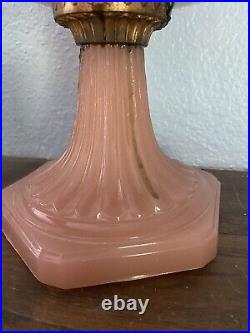 Aladdin Corinthian Model B-116 Rose Moonstone Kerosene/Oil Lamp with chimney