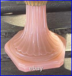 Aladdin Corinthian Model B-116 Rose Moonstone Kerosene/Oil Lamp with chimney