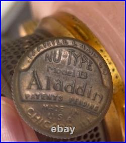 Aladdin Corinthian Model B-116 Rose Moonstone Kerosene/Oil Lamp with chimney