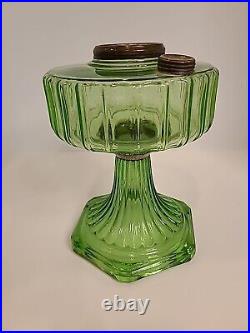 Aladdin Corinthian Model B Oil Lamp Green Glass Good Condition